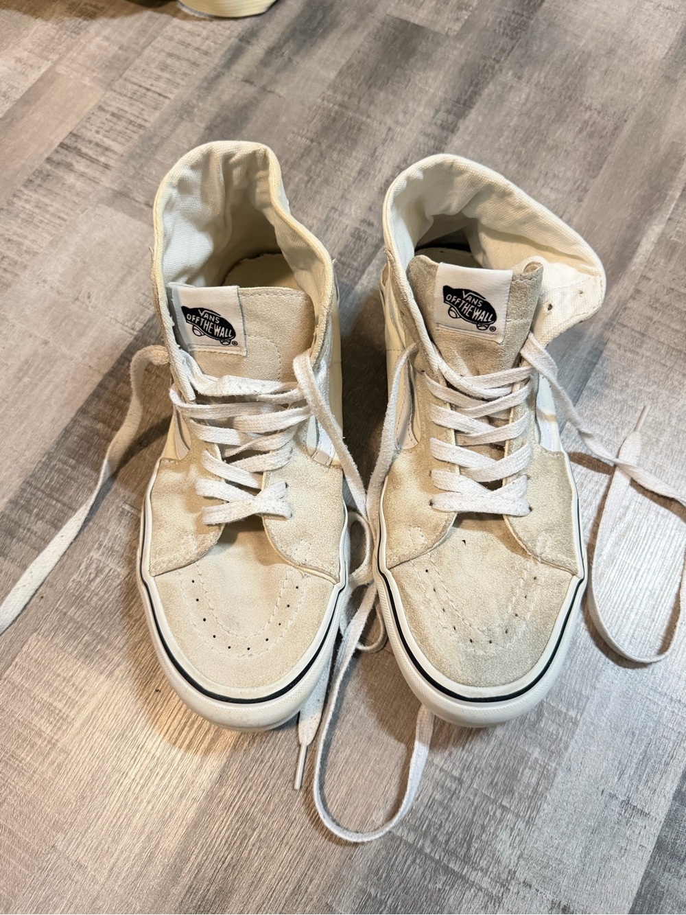 Vans Off White High Top Skater Shoes Womens 9.5